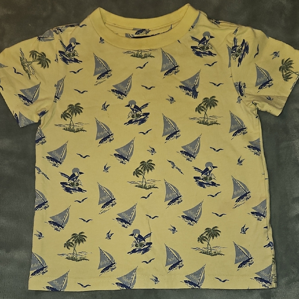 Polo by Ralph Lauren Kids Shirt - Yellow with Blue Sailboats